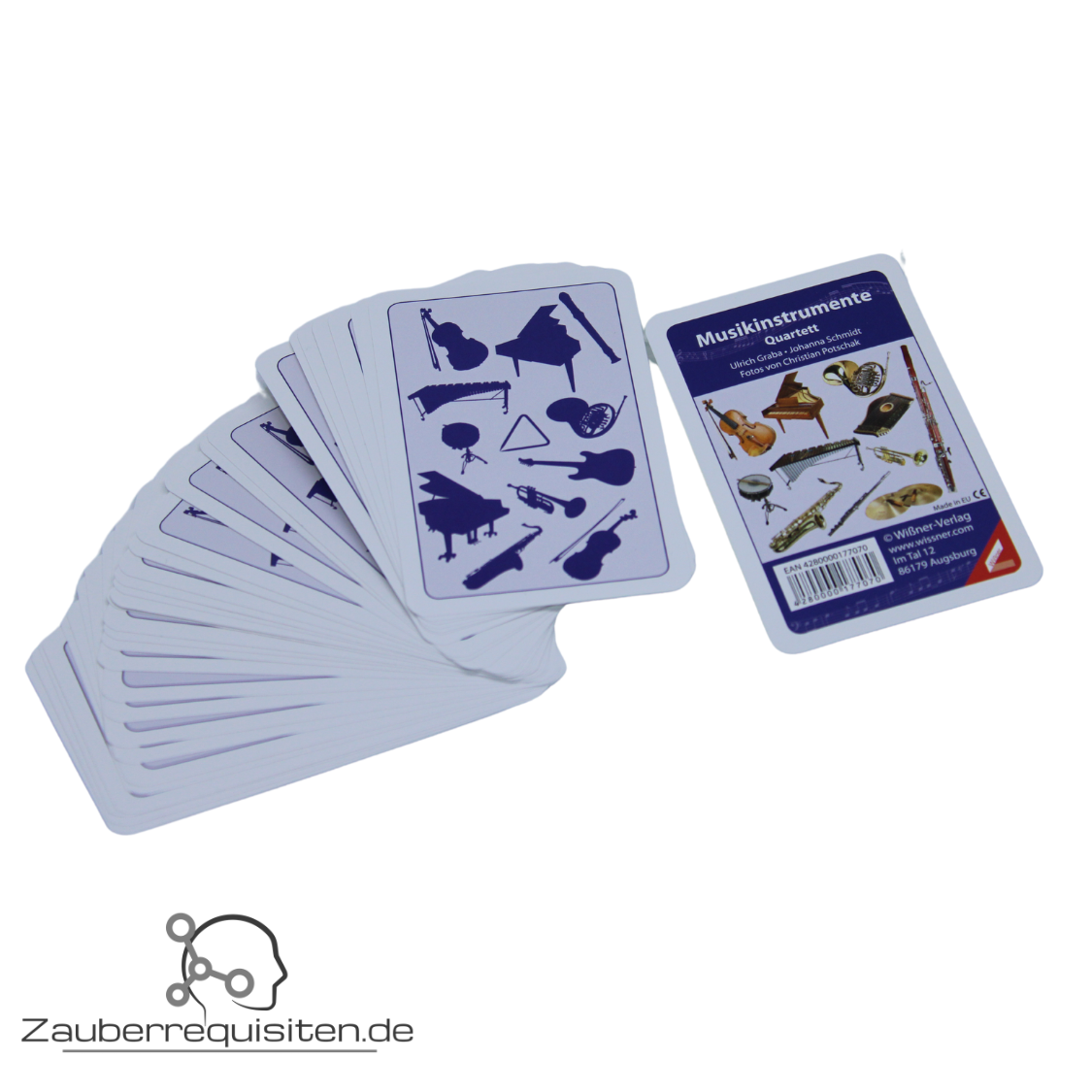 SINGLE: Quartett-Forcierkarten "Musikinstrumente" (1 Packung Forcierkarten, Video-Anleitung)