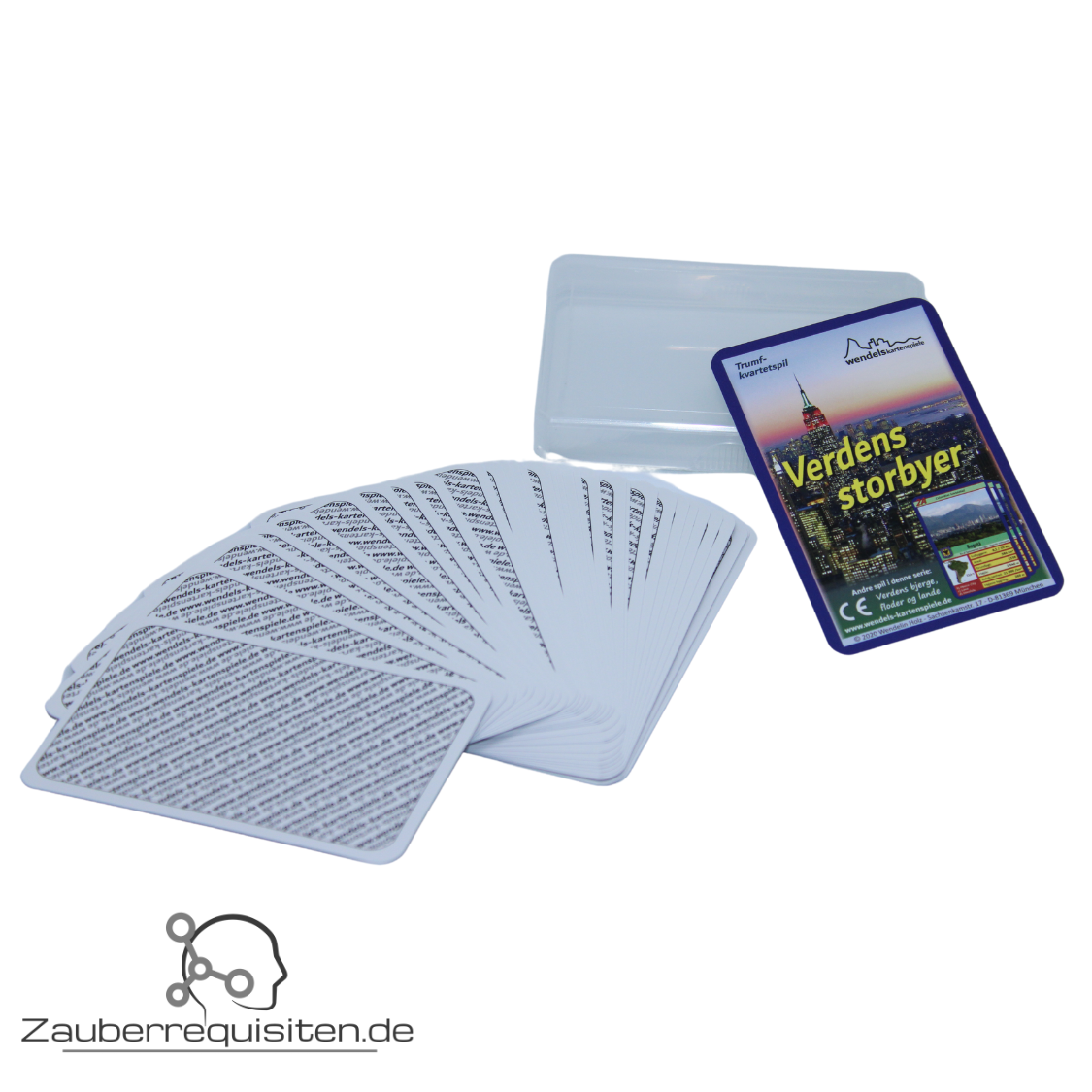 SPEZIAL: Kvartet-Forceringsspil "Verdens storbyer",  DANSK VERSION, Starter-Set mit 1 Packung Forcierkarten und 4 Packungen normale Quartettkarten